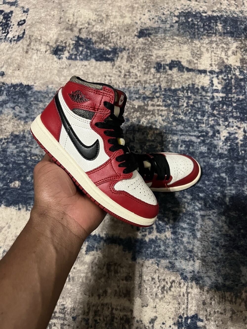 Size 12.5C-Nike Air Jordan 1 High Lost and Found Red White Black FD1412-612 Kids